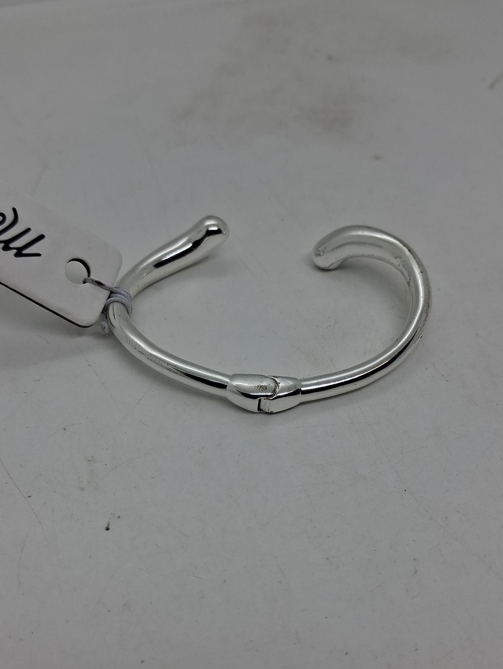 NWT Womens Madewell Silver Open Cuff Bracelet with Knot Detail